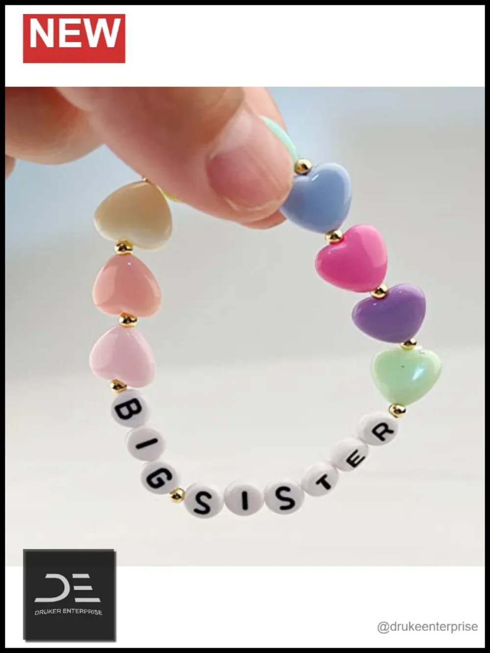 Big Sister Acrylic Charm Bracelet Gift for Little Girls